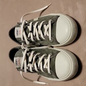 Veja green suede shoes